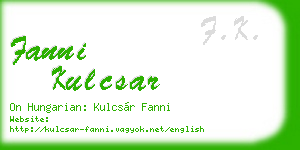 fanni kulcsar business card